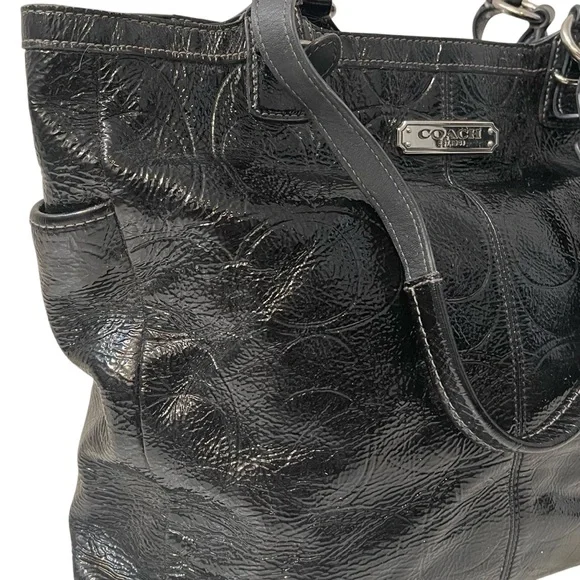 ❤️ Coach Black Patent Leather Gallery North/South Tote F19818 - Picture 3 of 13